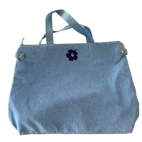 Blue Beachy Terry Cloth Tote Bag - Picture 1 of 4